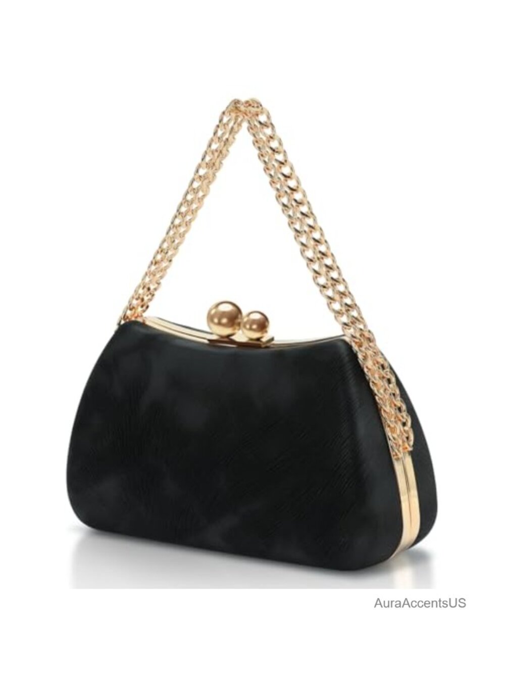 Vintage Kiss Lock Clutch Purse for Women Wedding Party Evening Bag Polyester